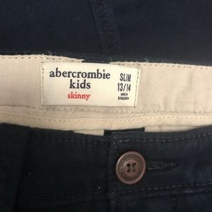 Boys Abercrombie Navy Skinny Chinos